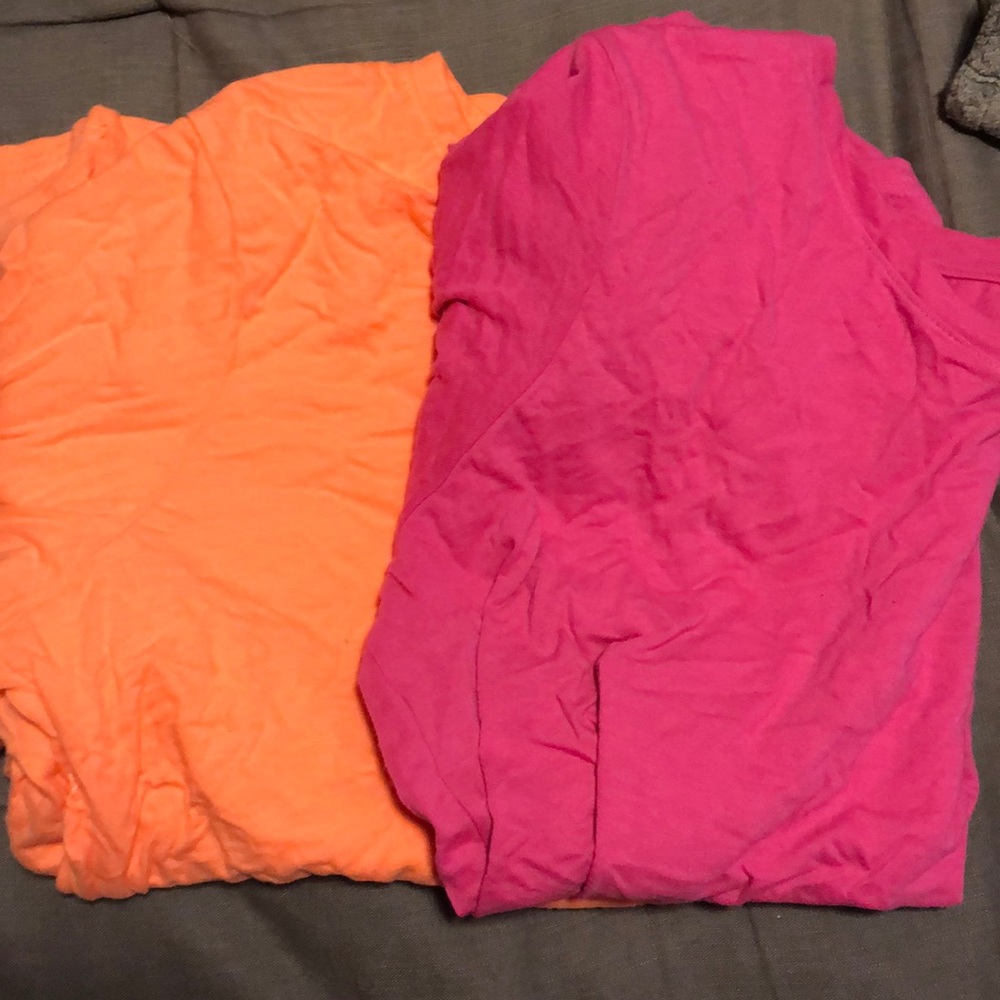 Pink and orange short sleeve shirts